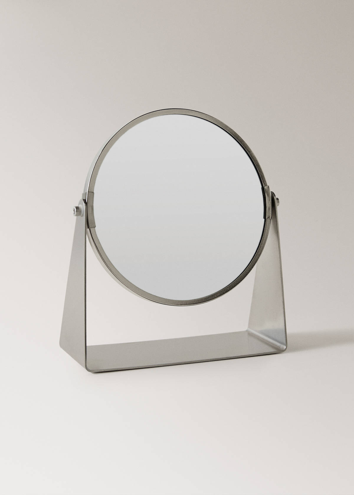 Stainless steel dressing table mirror — Silver