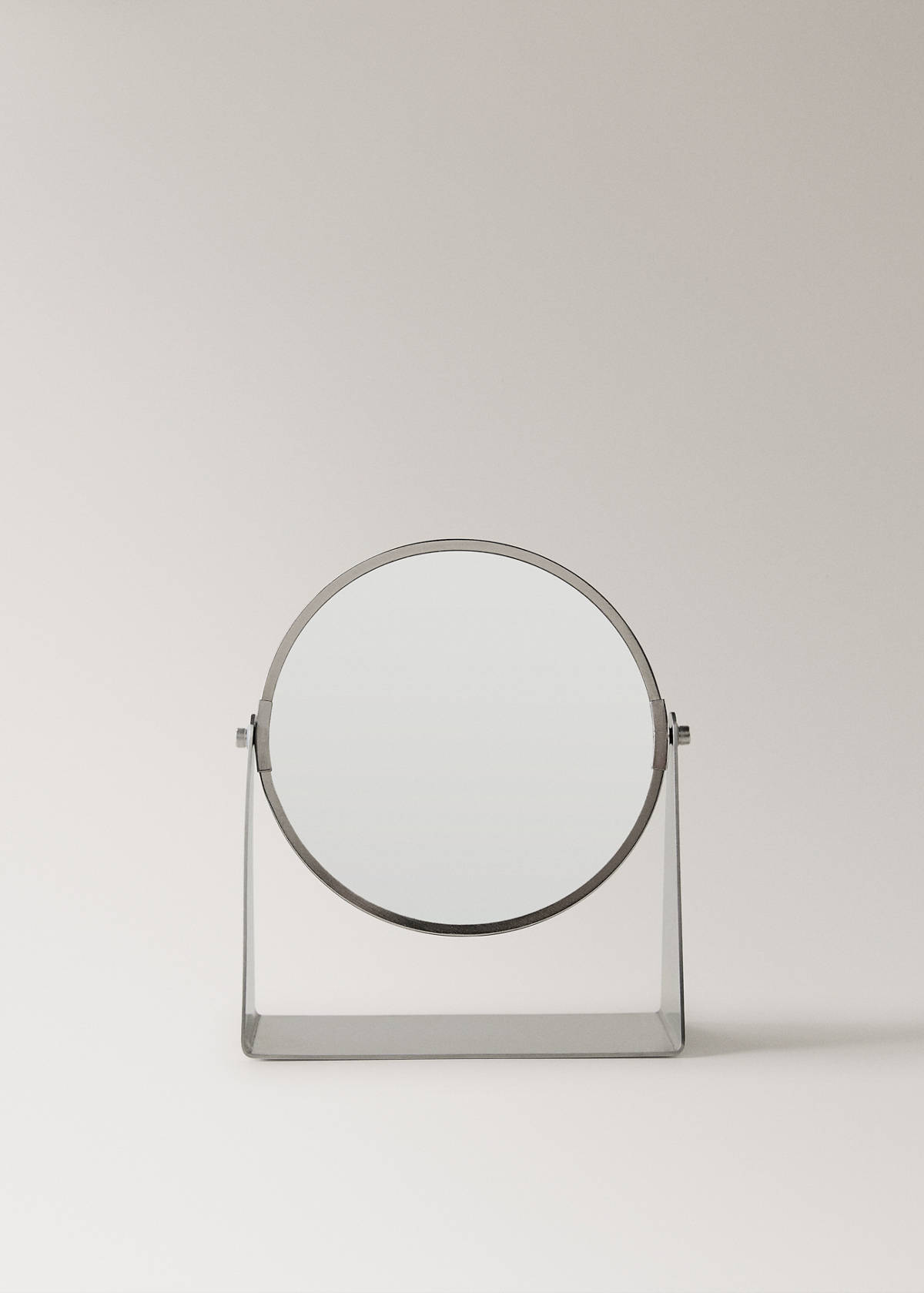 Stainless steel dressing table mirror — Silver