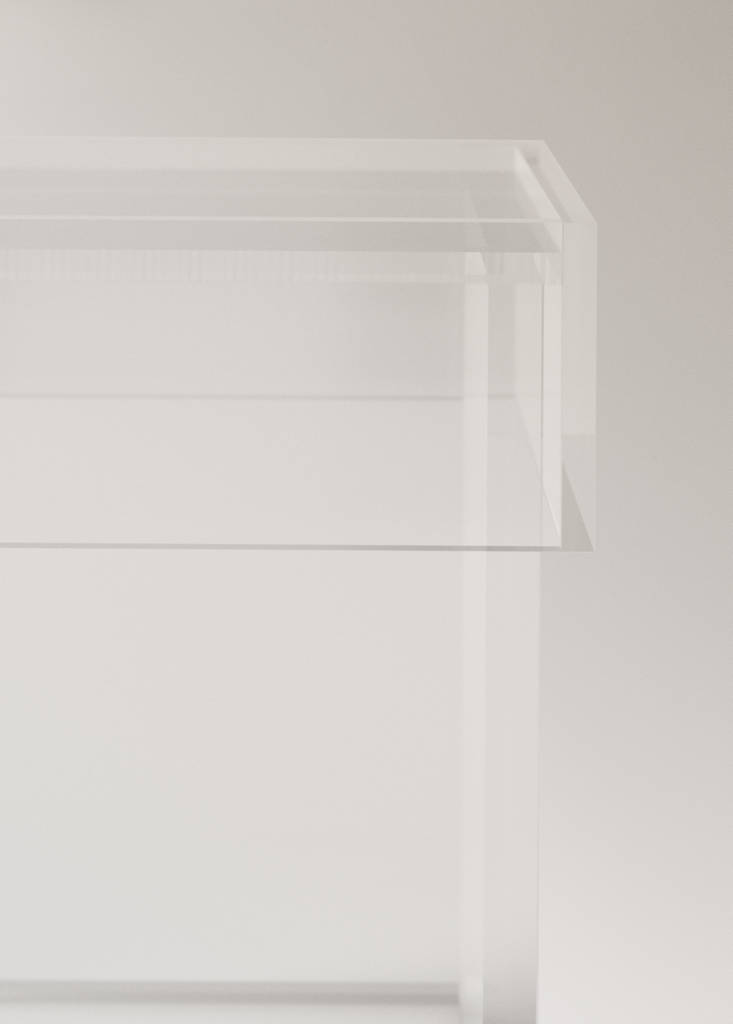 Small acrylic bathroom box — Ice Grey