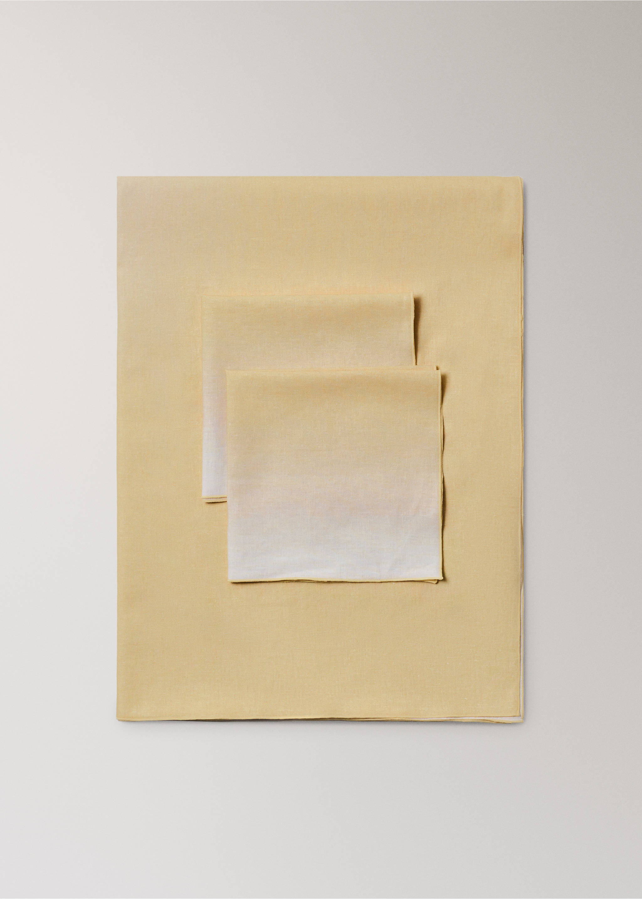 Ubrousky s efektem ombré bavlna a len - Detail zboží 3, Žlutá. Ref: 27093276-00.