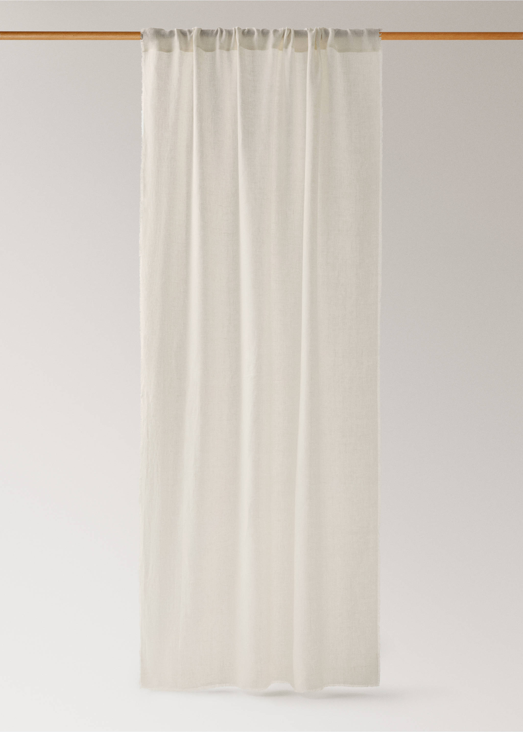 Linen curtain with frayed finish, medium opacity - Article without model, Ecru. Ref: 27093278-00.