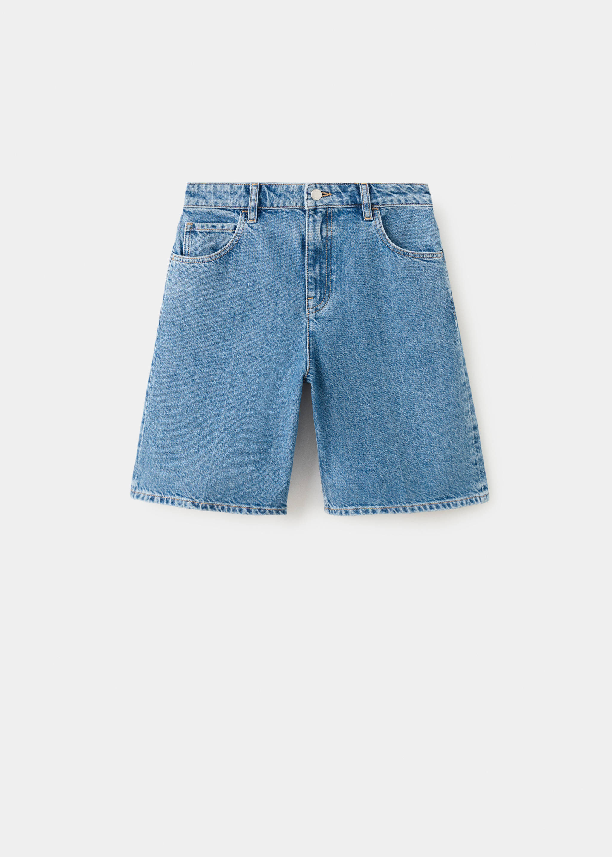High-waist straight-fit denim shorts - Article without model