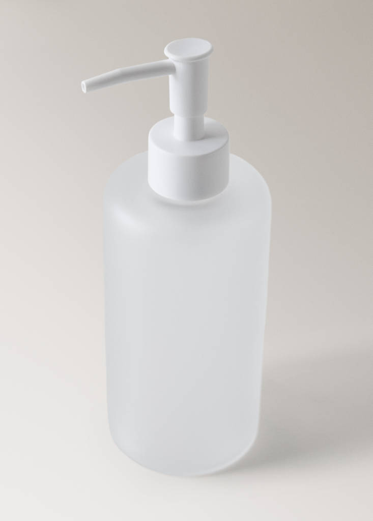 Frosted glass soap dispenser — White