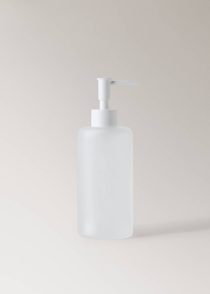Frosted glass soap dispenser — White