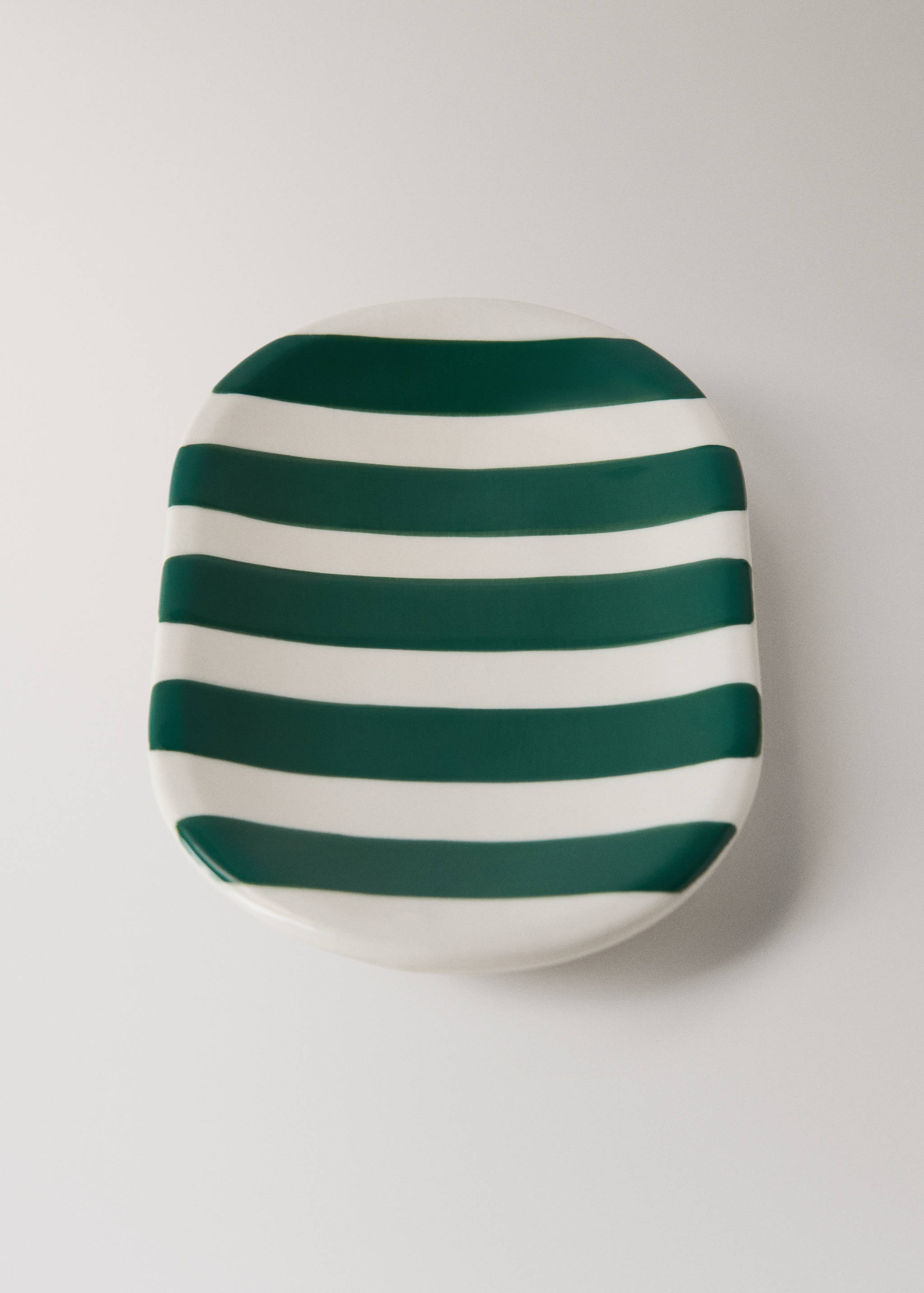Painted striped ceramic soap dish - Details of the article 1