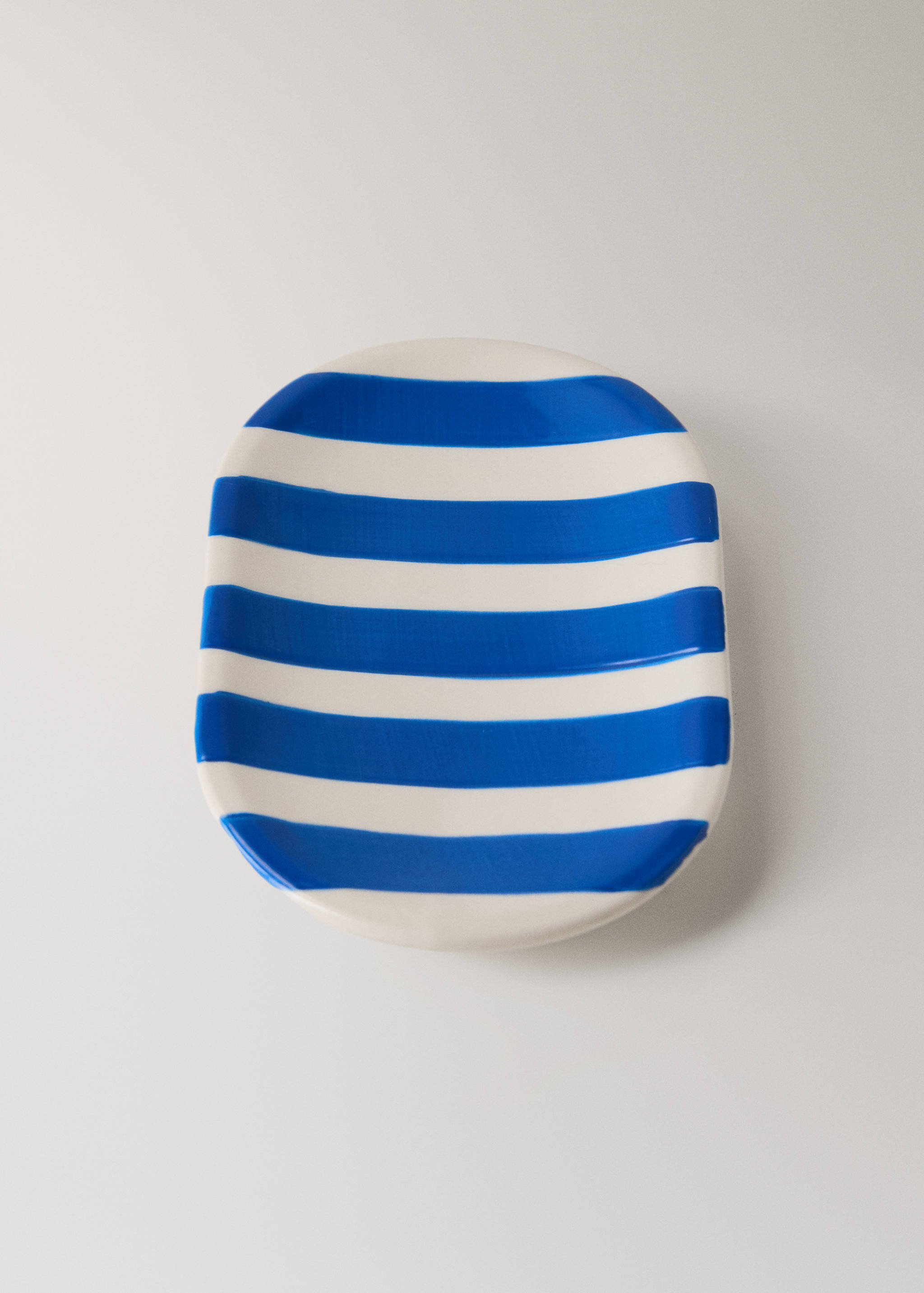 Painted striped ceramic soap dish - Details of the article 1
