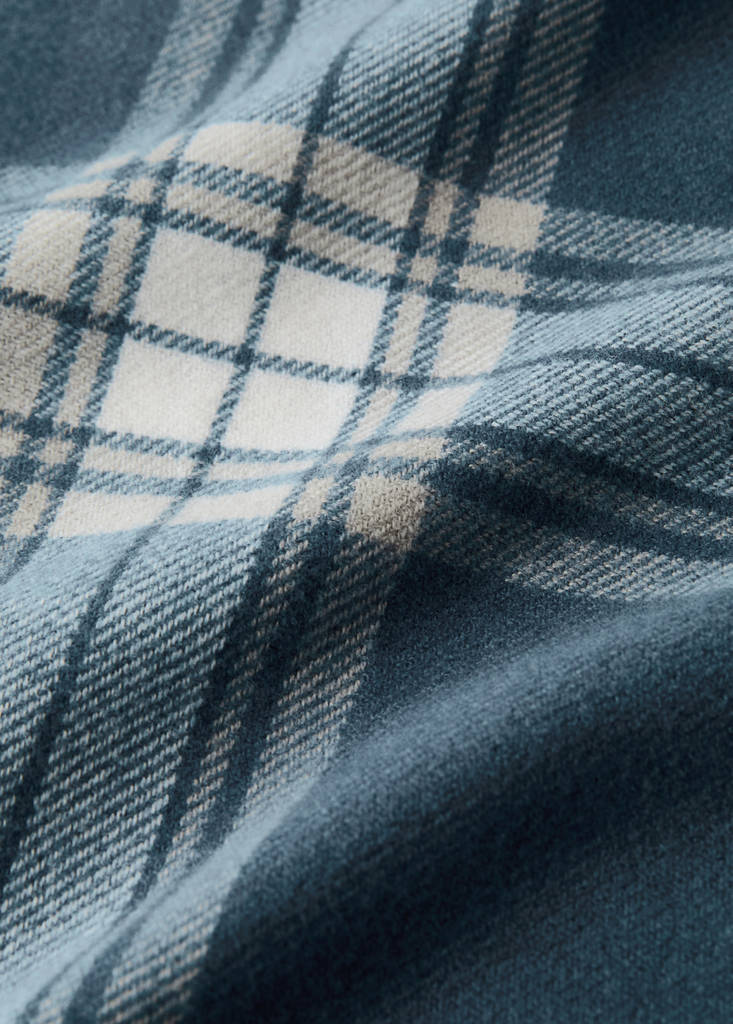 Soft plaid blanket — Indigo Blue