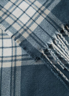 Soft plaid blanket — Indigo Blue 3