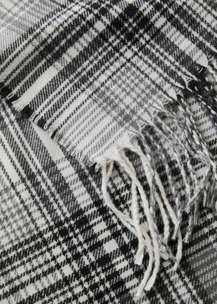 Soft plaid blanket — Grey