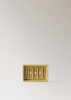 Crackled ceramic soap dish — Ochre 5