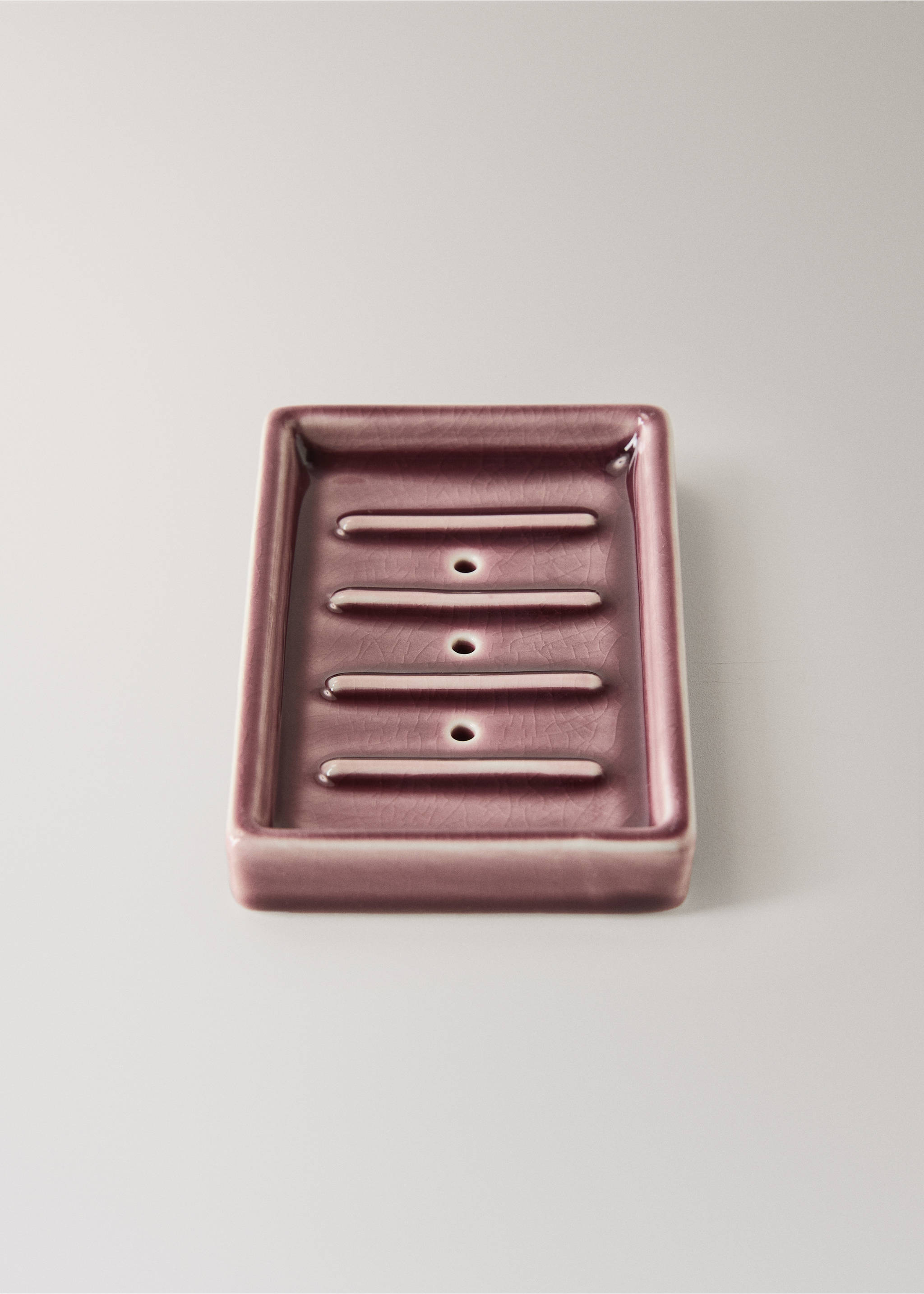 Posuda za sapun od keramike ispucalog izgleda - Detalji artikla 2, Boja višnje. Ref: 27093283-00.