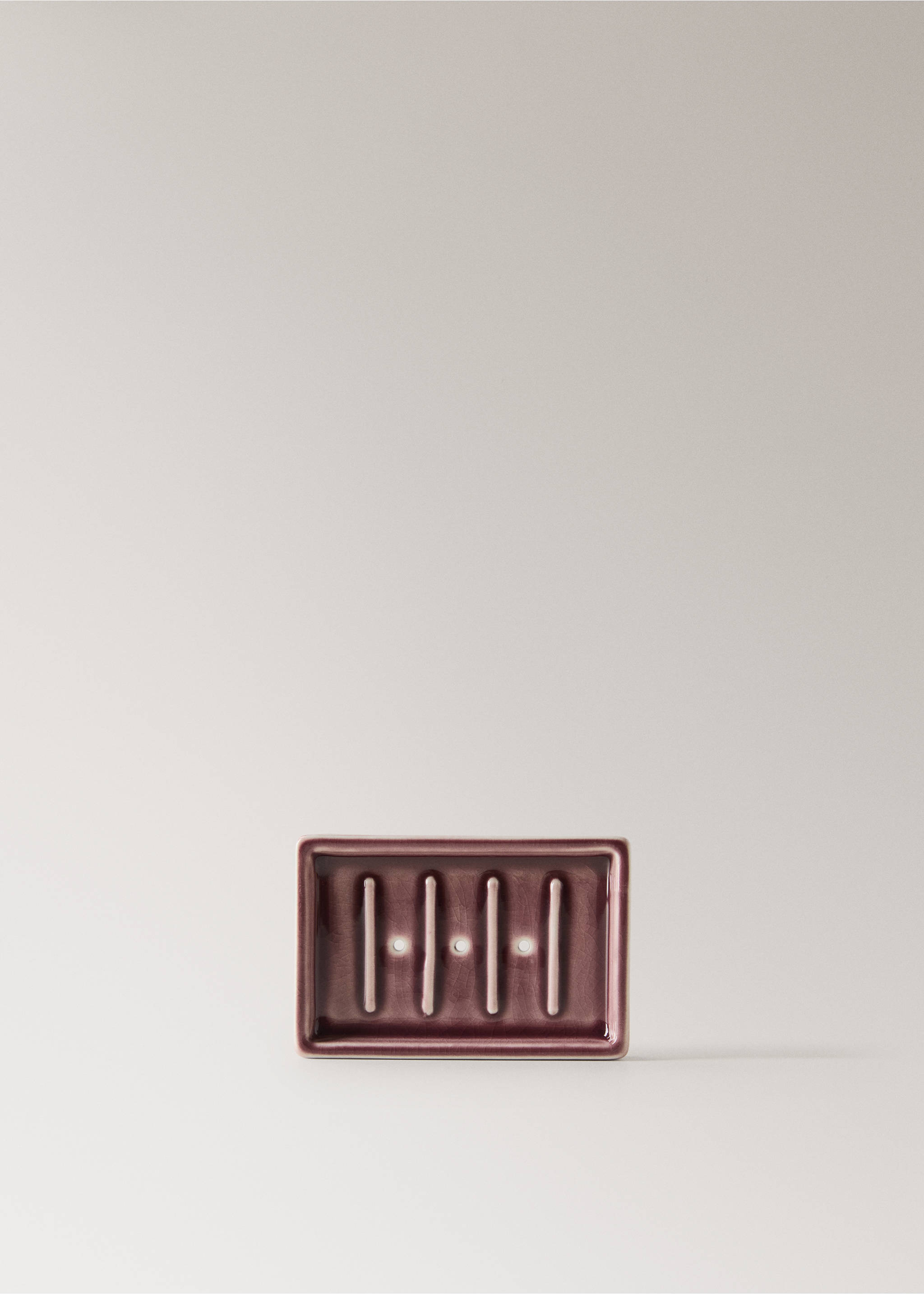 Crackled ceramic soap dish - Article without model, Cherry. Ref: 27093283-00.