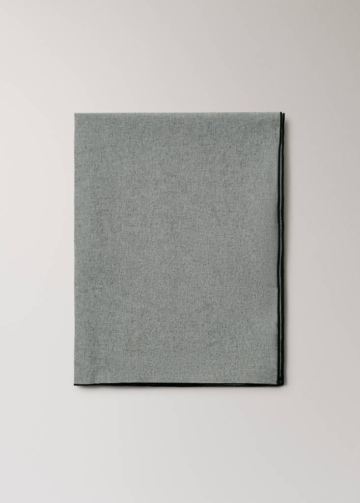 Linen cotton chambray effect tablecloth for 6 to 8 guests — Grey