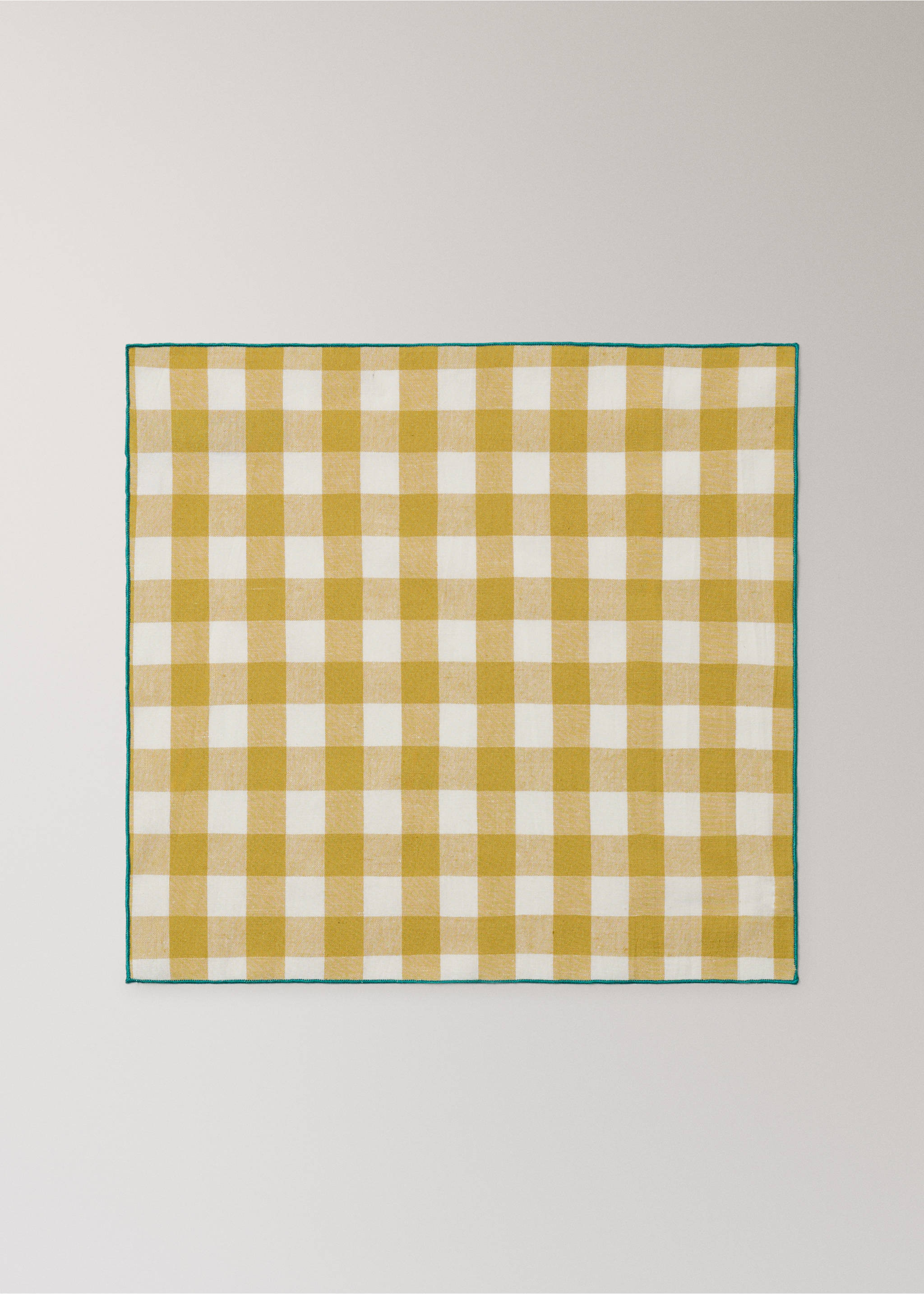 Cotton linen napkins in Vichy check - Article without model, Yellow. Ref: 27093290-00.