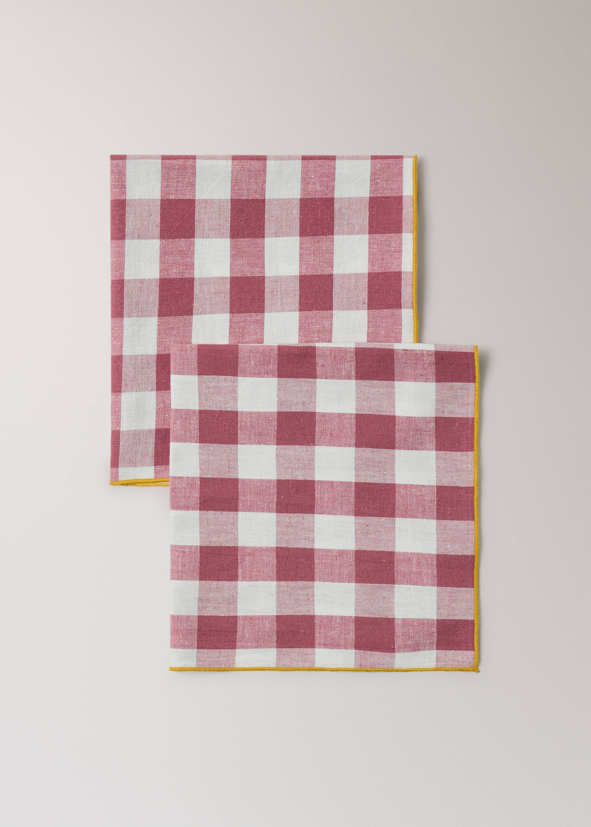 Cotton linen napkins in Vichy check - Details of the article 1