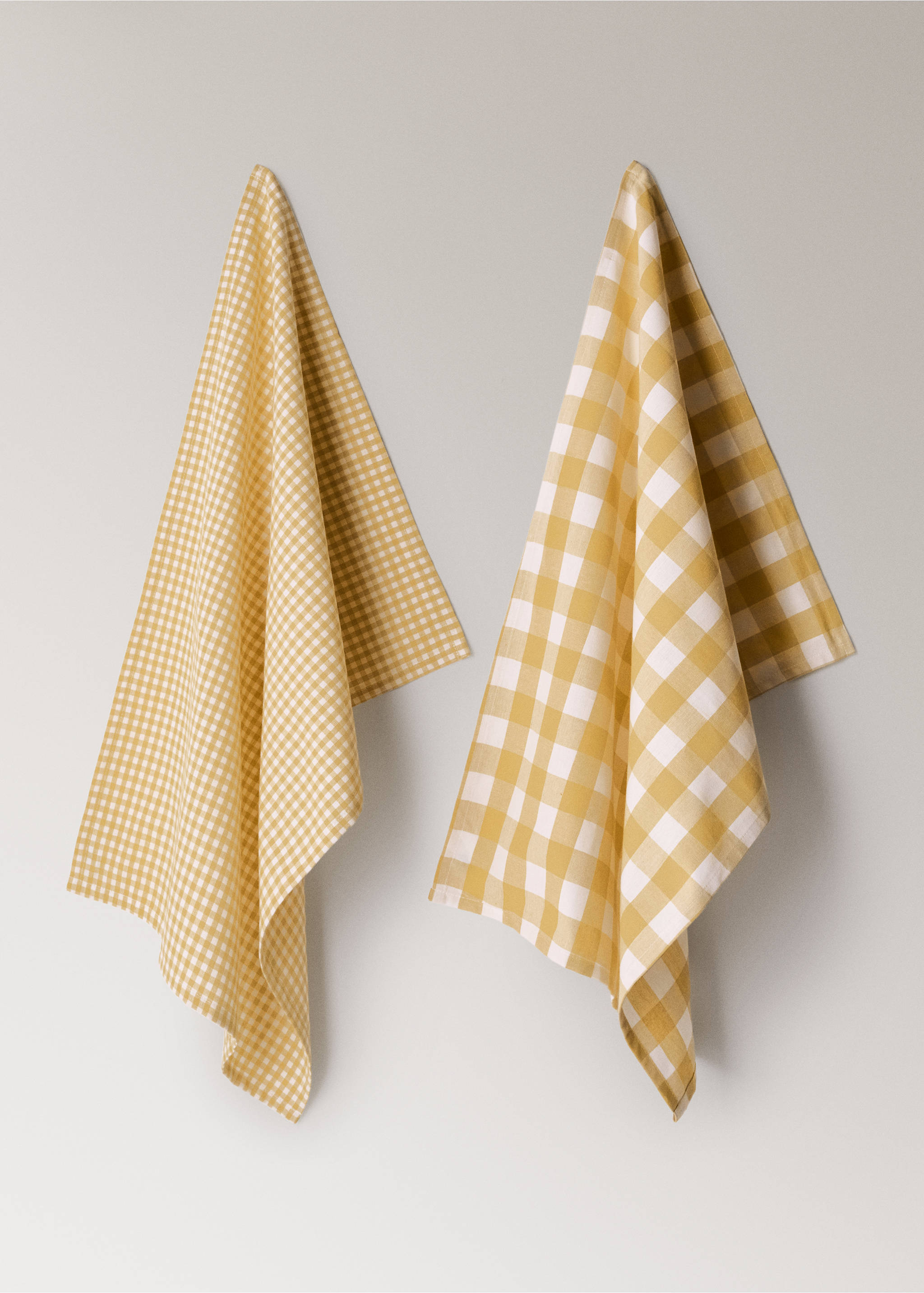 Panos de cozinha aos quadrados de cor - Artigo sem modelo, Amarelo. Ref: 27093291-00.