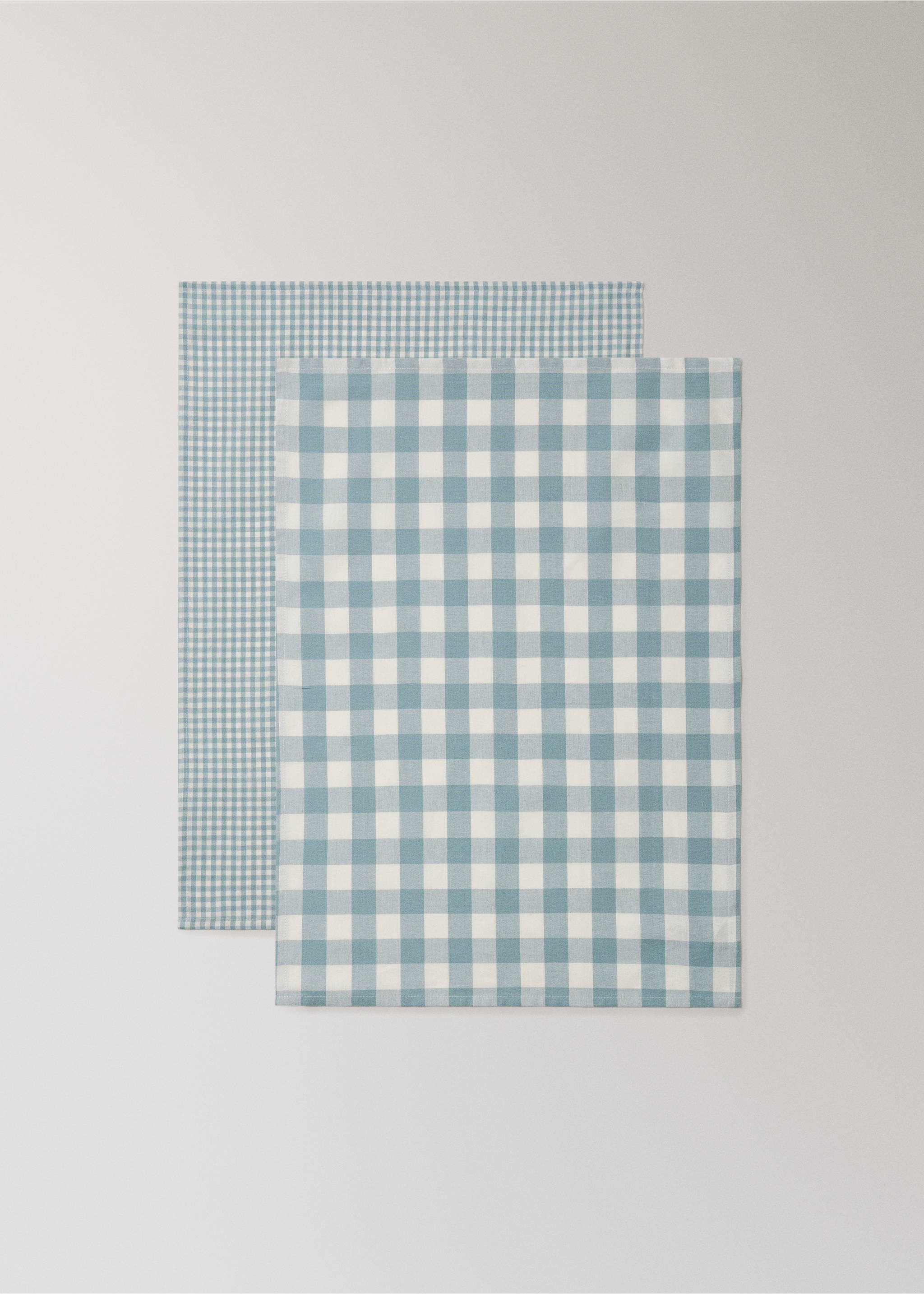 Panos de cozinha aos quadrados de cor - Pormenor do artigo 3, Azul. Ref: 27093291-00.
