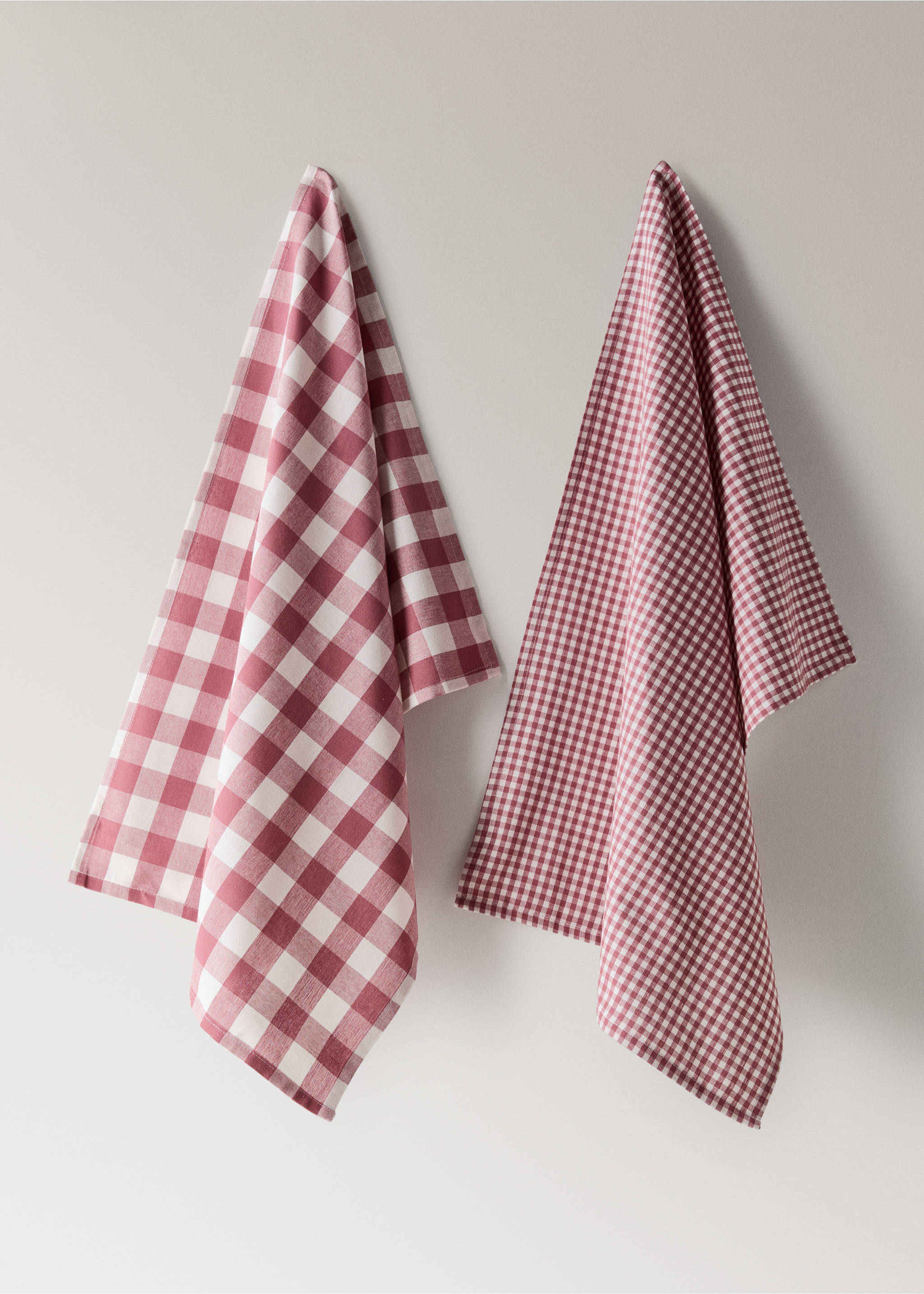 Panos de cozinha aos quadrados de cor - Artigo sem modelo, Rosa. Ref: 27093291-00.