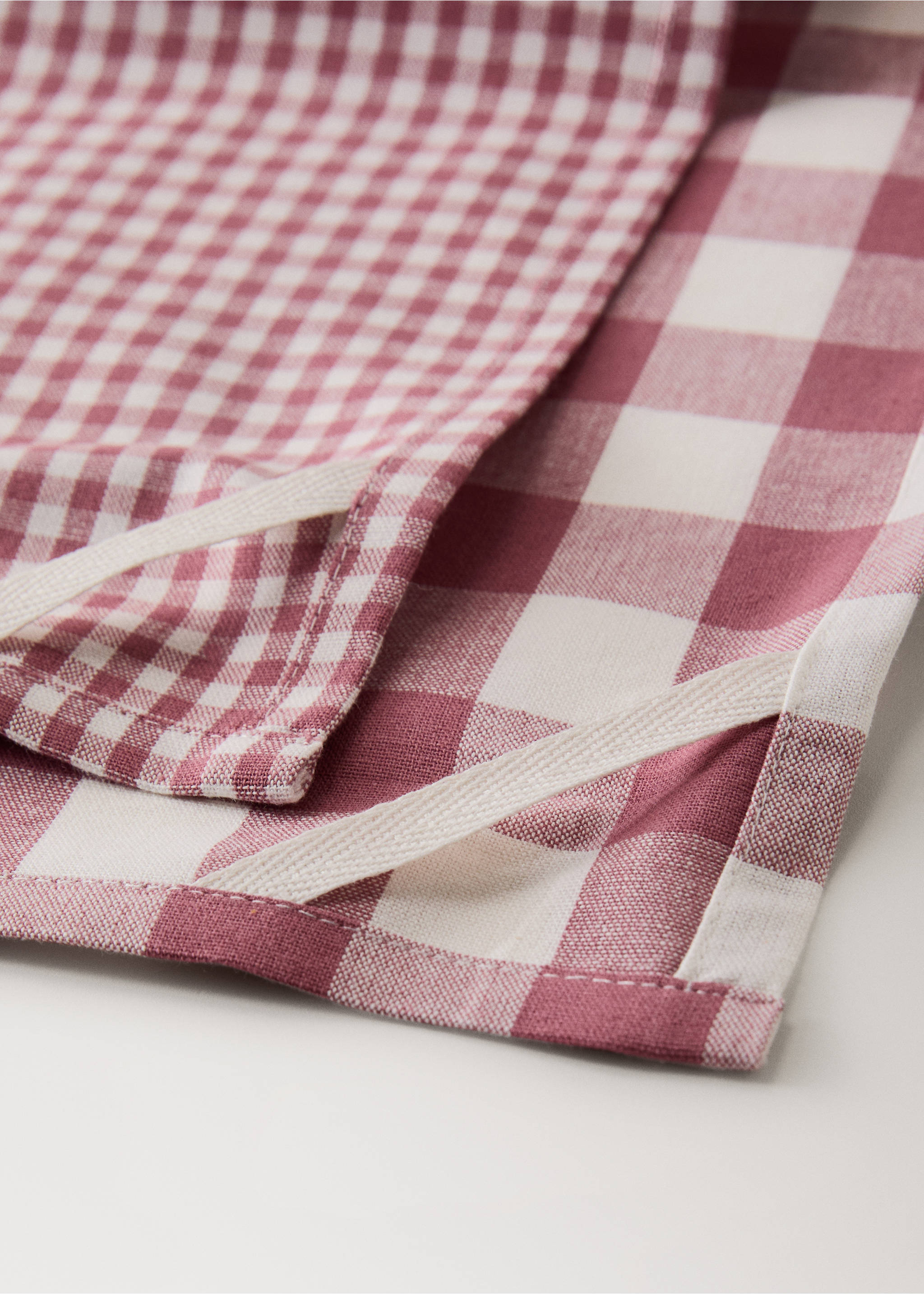 Panos de cozinha aos quadrados de cor - Pormenor do artigo 2, Rosa. Ref: 27093291-00.