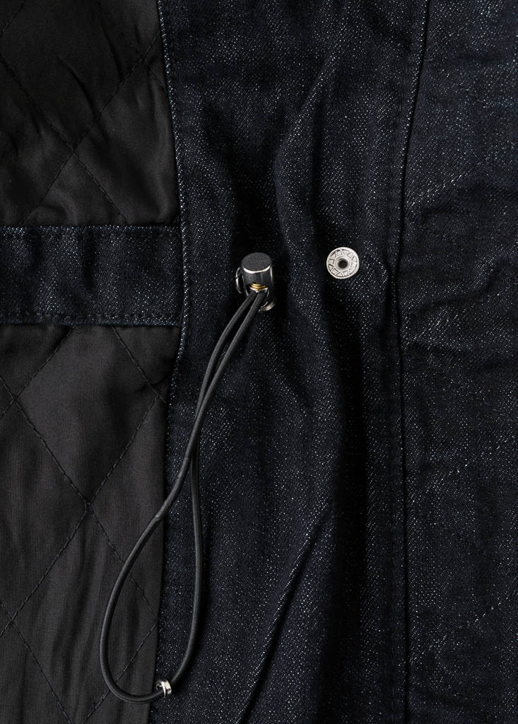 Oversized denim parka with pockets — Open Blue