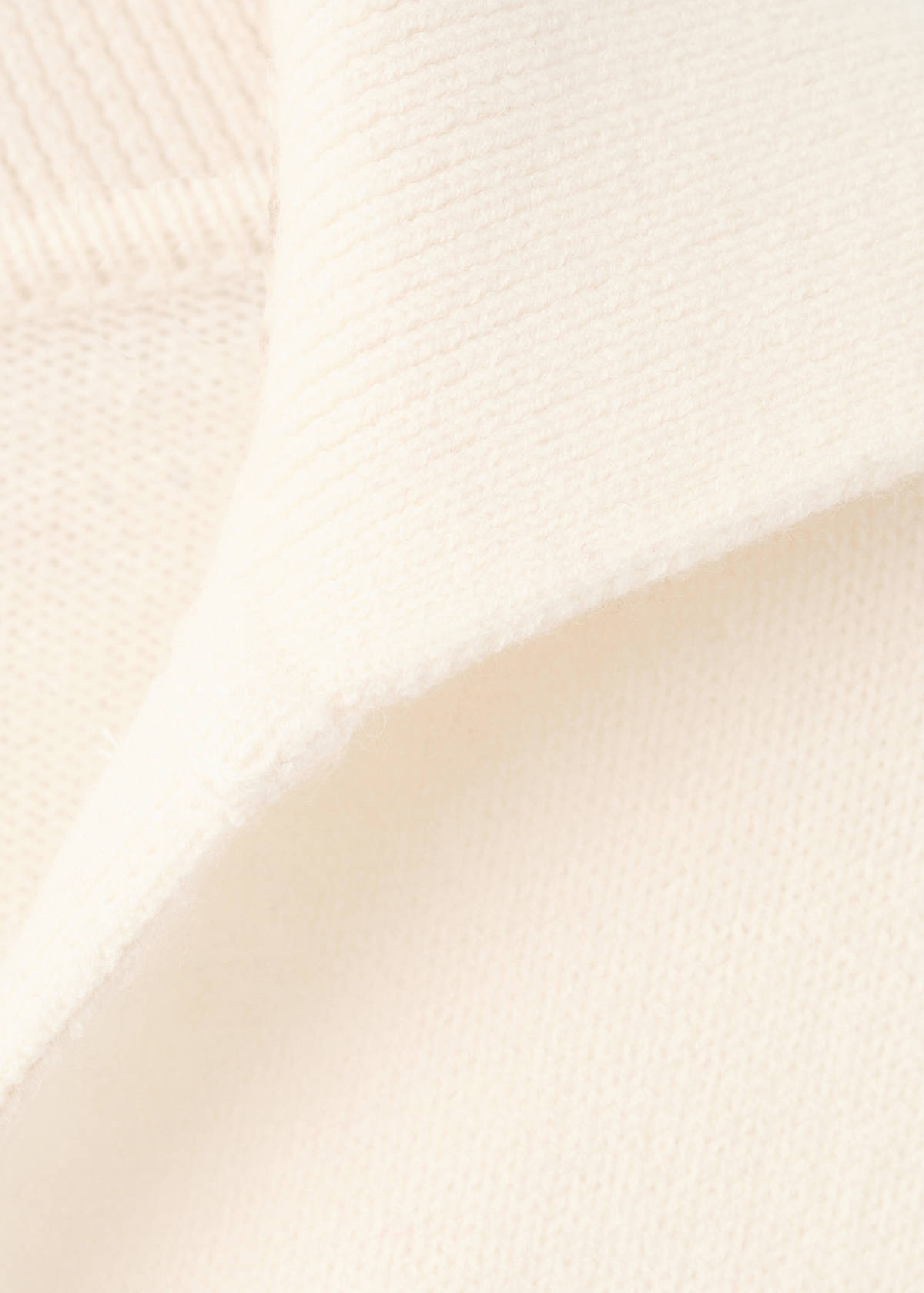 Striped polo-neck sweater — Ecru