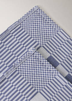 Cotton checkered kitchen towels — Blue 2