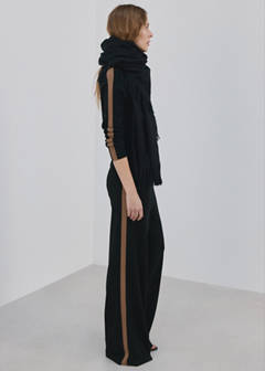 Contrast stripe knit trousers — Black 5