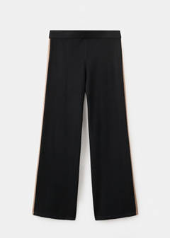 Contrast stripe knit trousers — Black 9