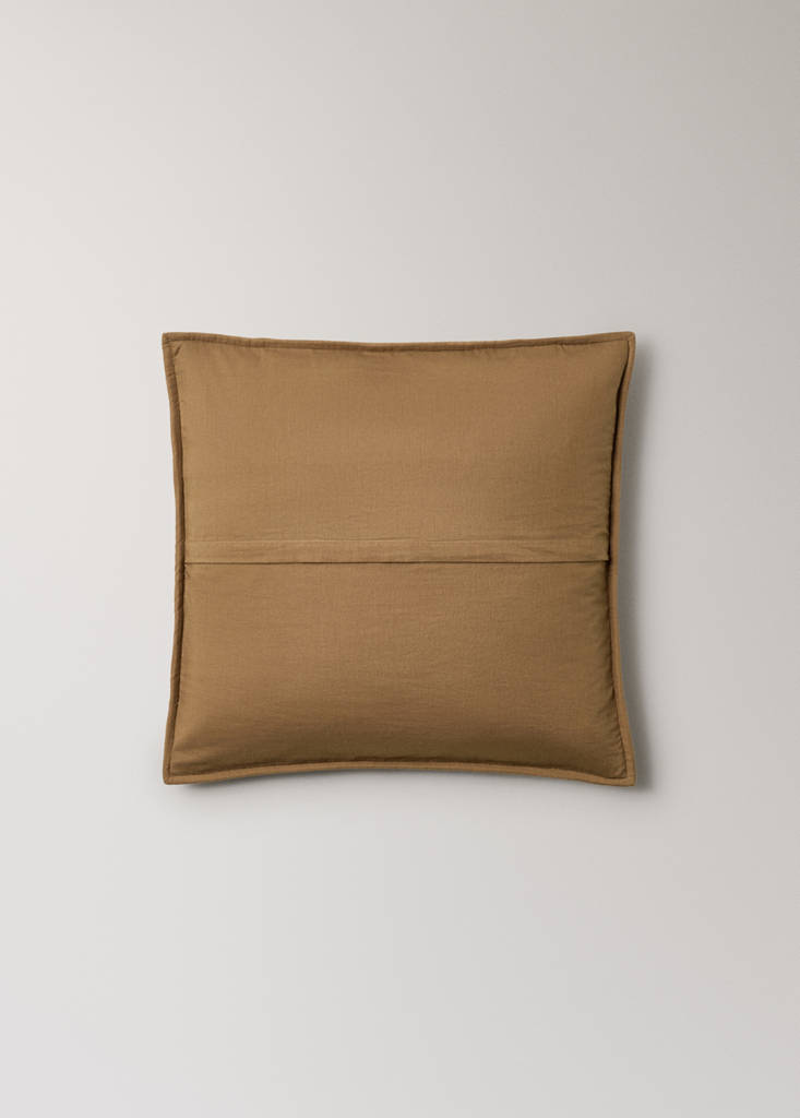 Cotton bed cushion cover with hand-stitched seams 50x50 cm - thumbnail 6
