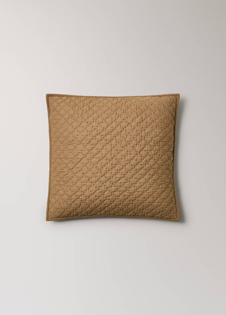 Cotton bed cushion cover with hand-stitched seams 50x50 cm - thumbnail 2