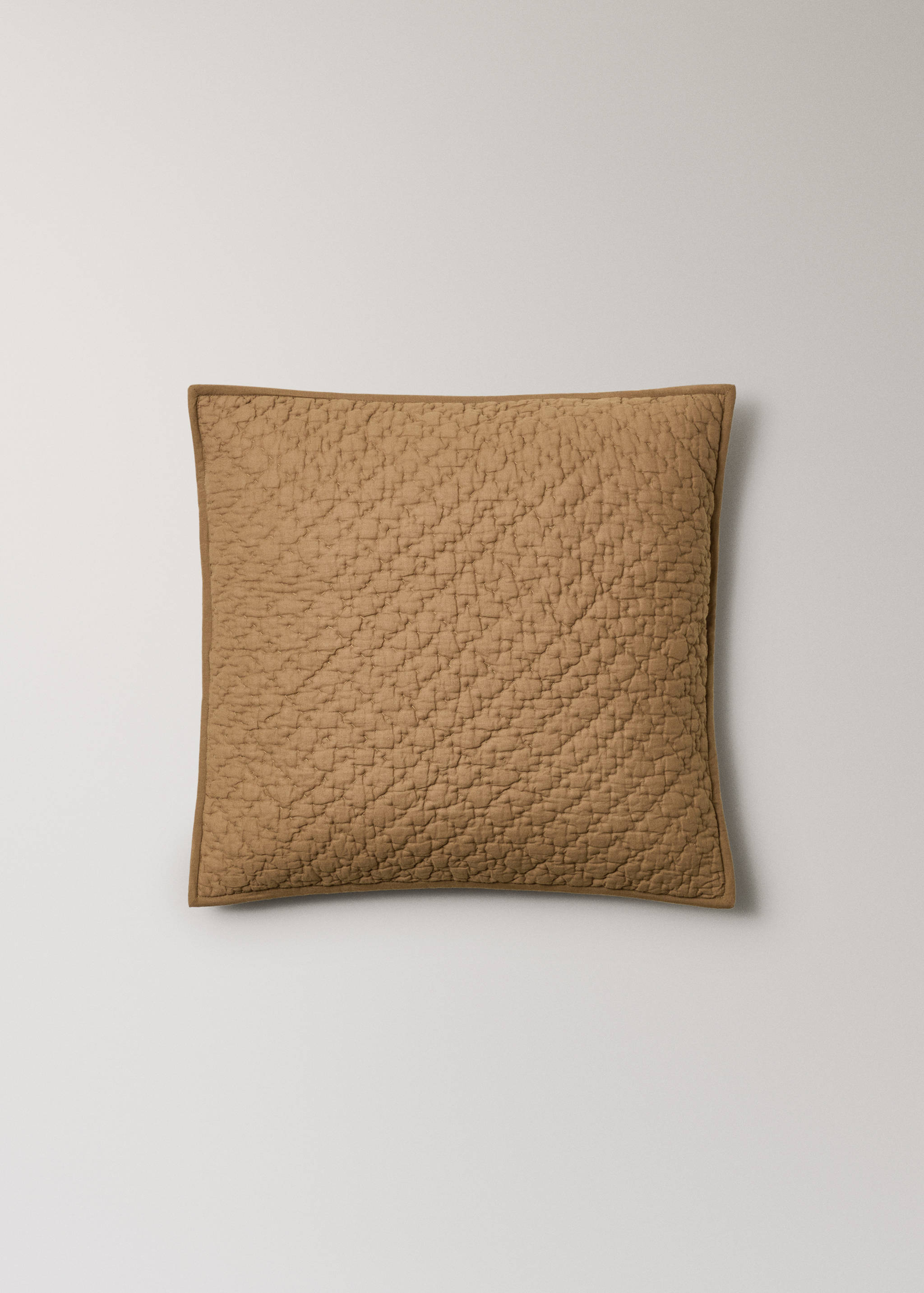 Cotton bed cushion cover with hand-stitched seams 50x50 cm - Article without model