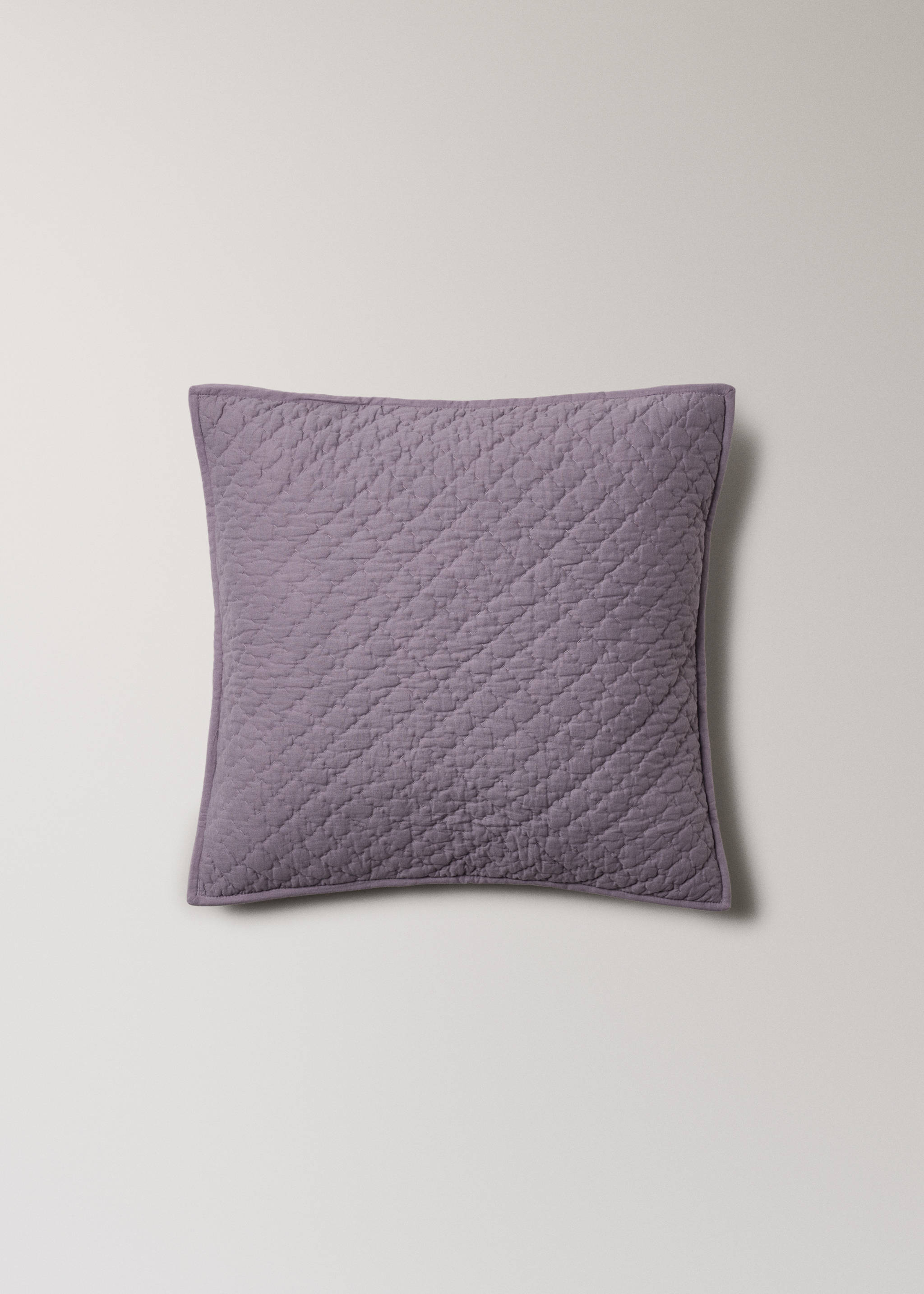 Cotton bed cushion cover with hand-stitched seams 50x50 cm - Article without model