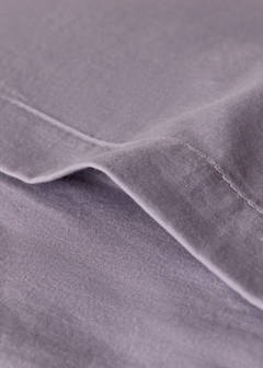 Cotton bed cushion cover with hand-stitched seams 50x50 cm — Lilac 3