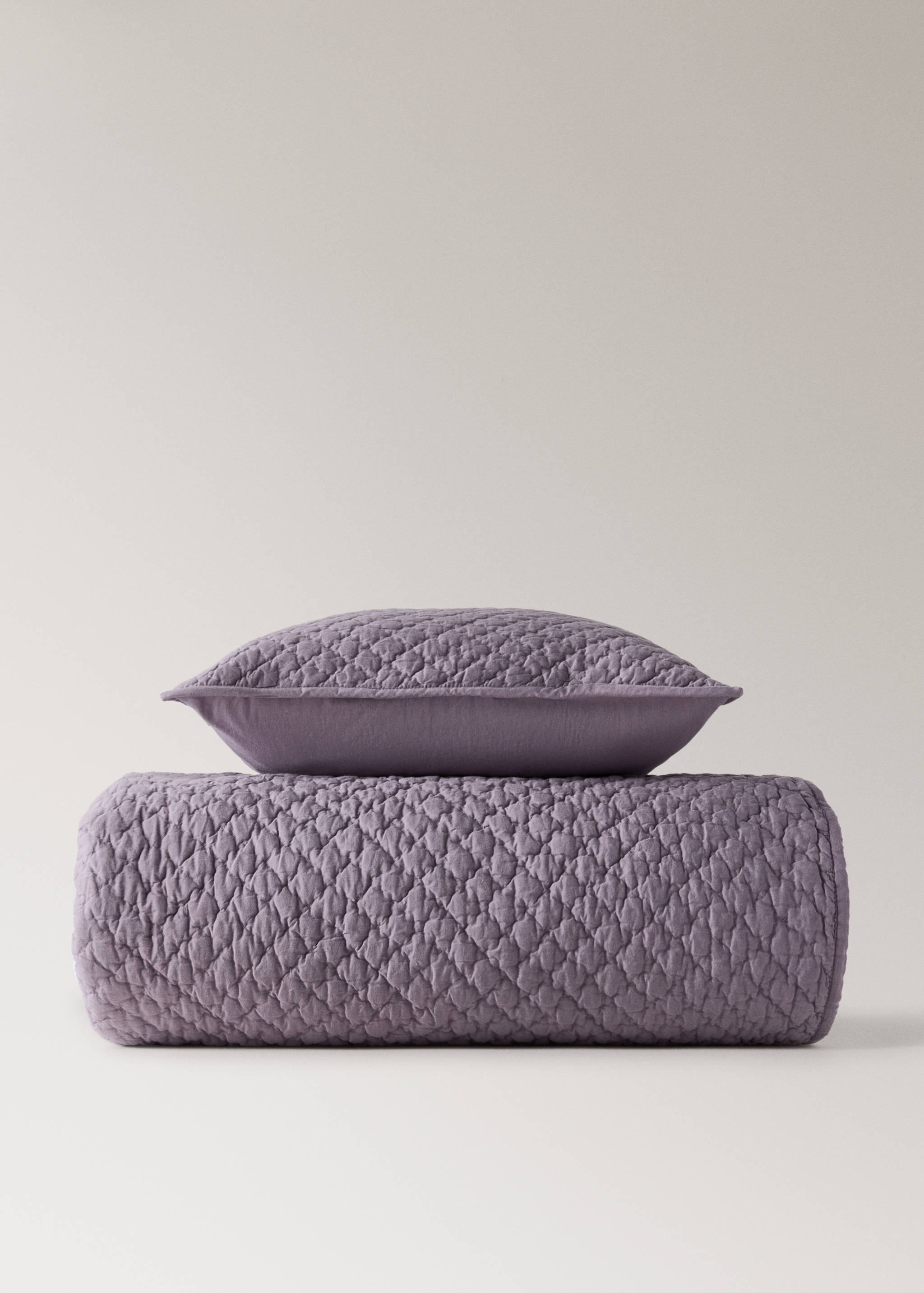 Cotton bed cushion cover with hand-stitched seams 50x50 cm - Details of the article 4