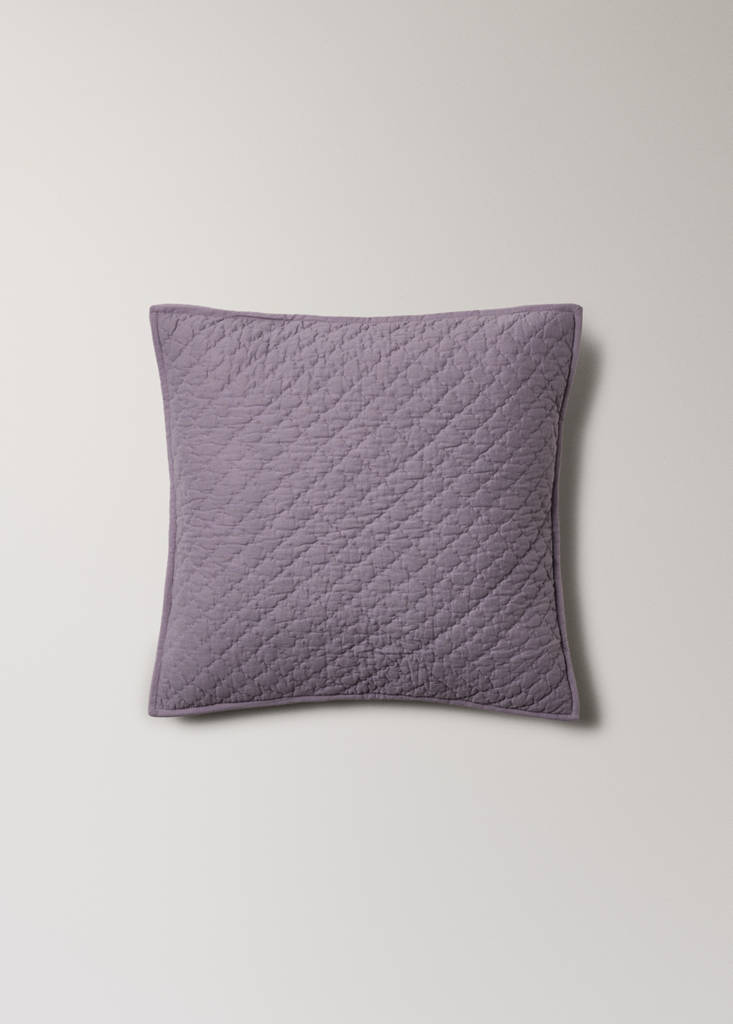 Cotton bed cushion cover with hand-stitched seams 50x50 cm - thumbnail 8
