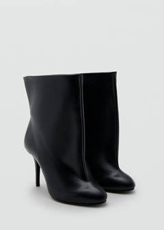 Wide shaft leather heeled boot — Black 3