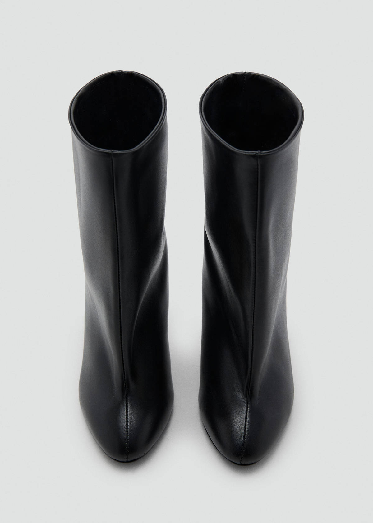 Wide shaft leather heeled boot — Black