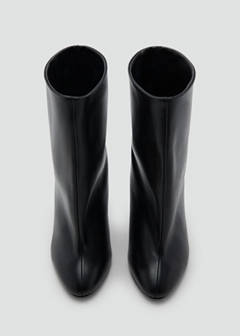 Wide shaft leather heeled boot — Black 5