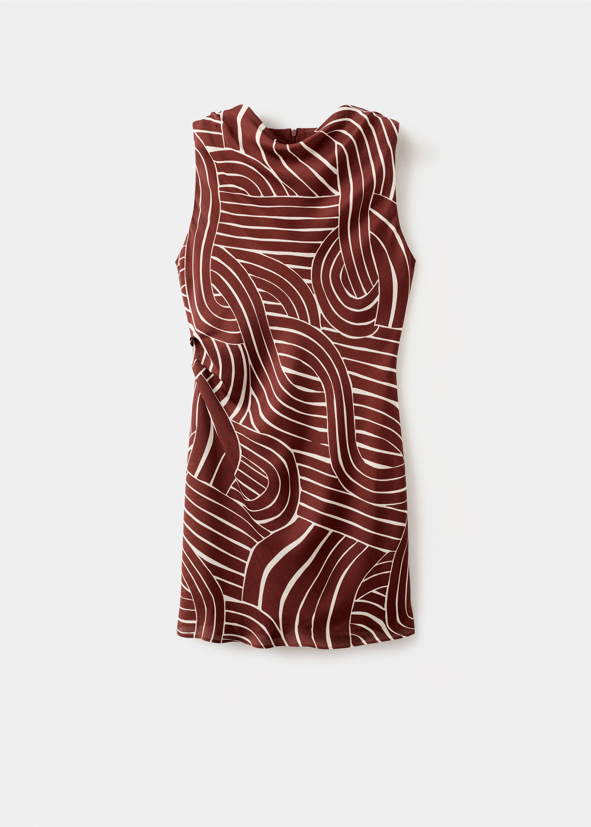 Robe en imprimé géométrique - Article sans modèle, Grenat. Ref: 27093301-00.