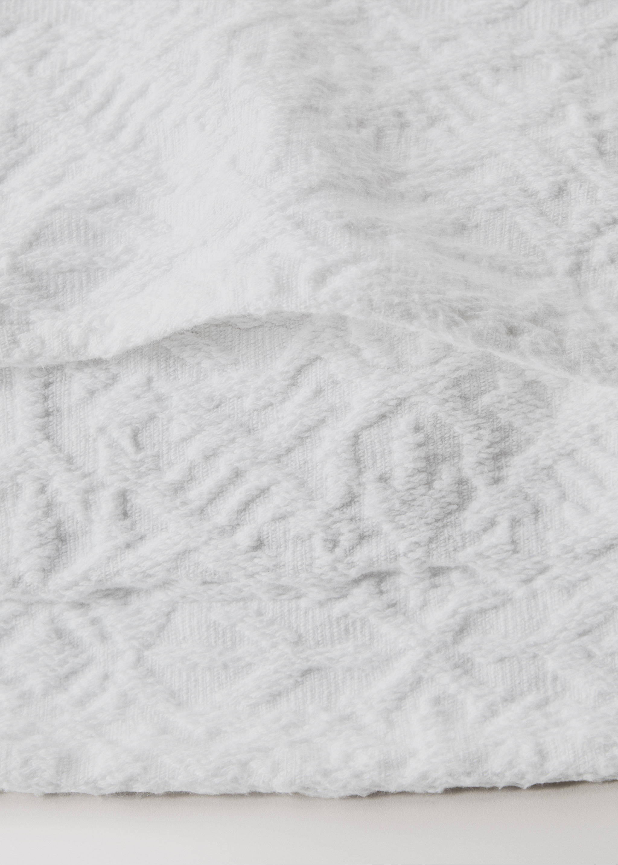Cotton jacquard cushion cover with mosaic design 50x50 cm - Details of the article 2, White. Ref: 27093304-00.