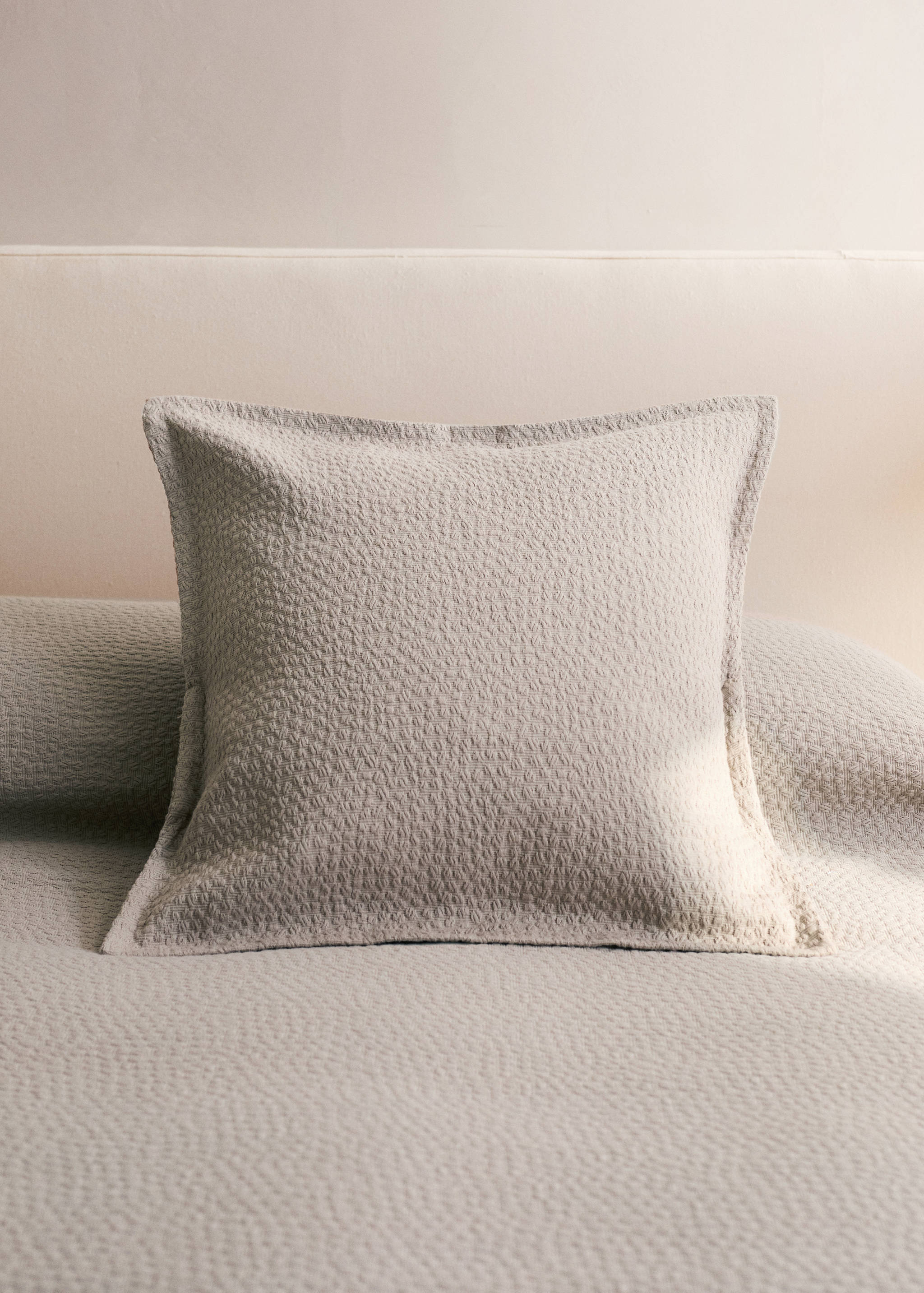 Cotton jacquard bed pillowcase 50x50 cm - General plane