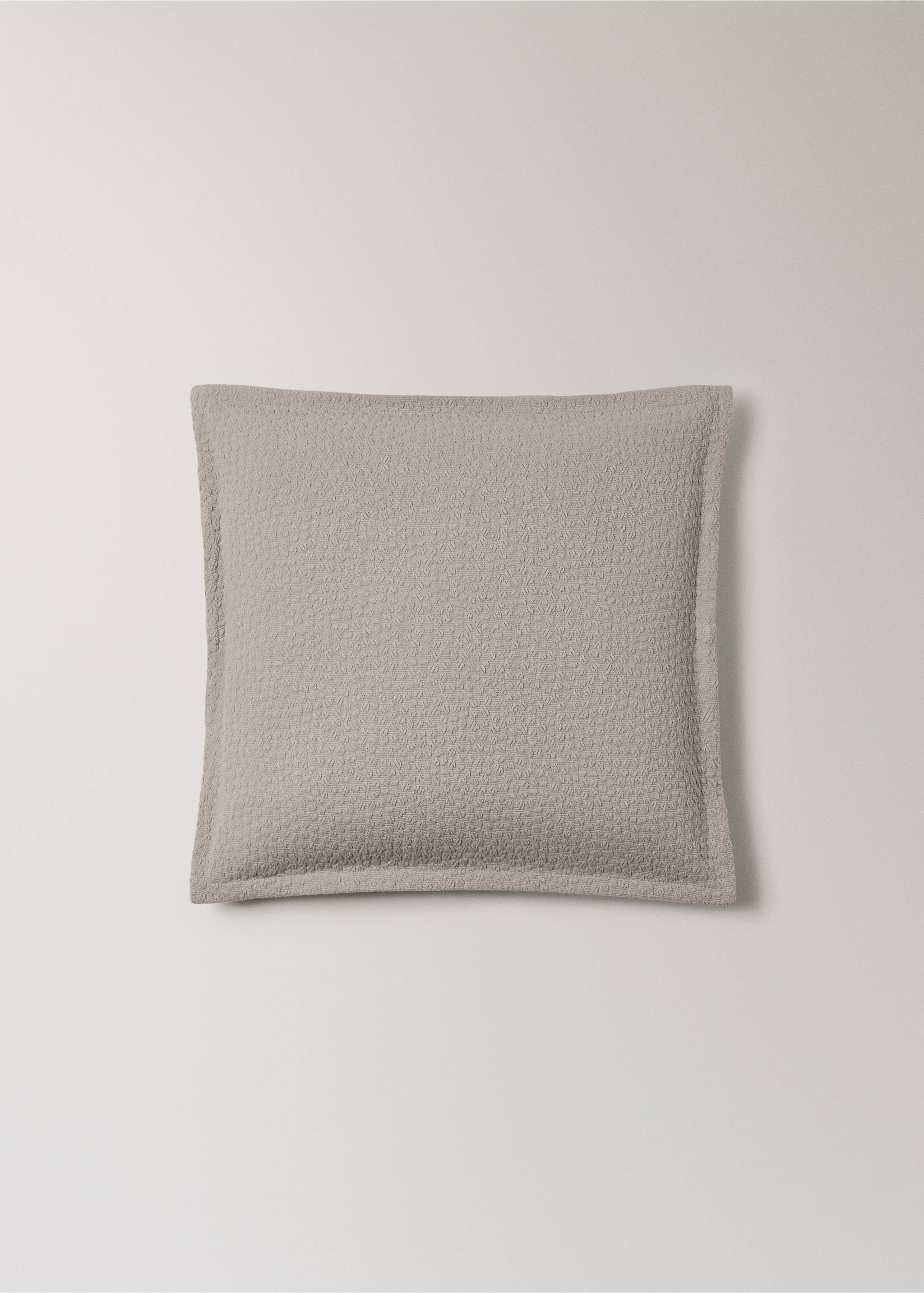 Cotton jacquard bed pillow cover 50x50 cm - Article without model, Medium Brown. Ref: 27093305-00.