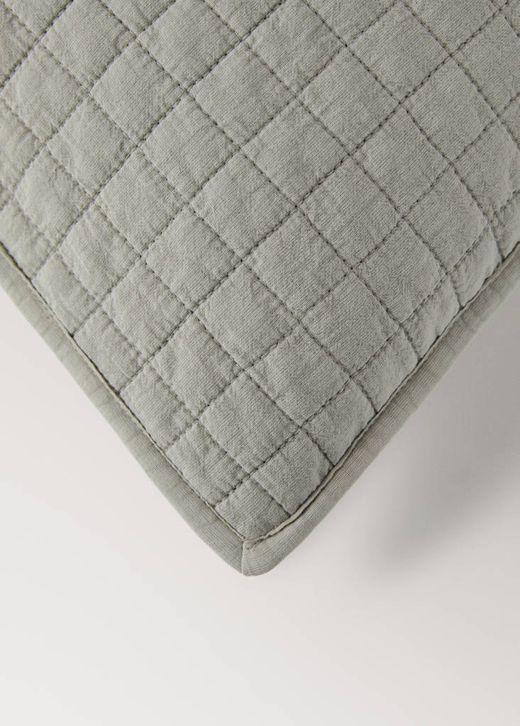 Garment-dyed cotton bed cushion cover 50x50 cm — Light/Pastel Grey