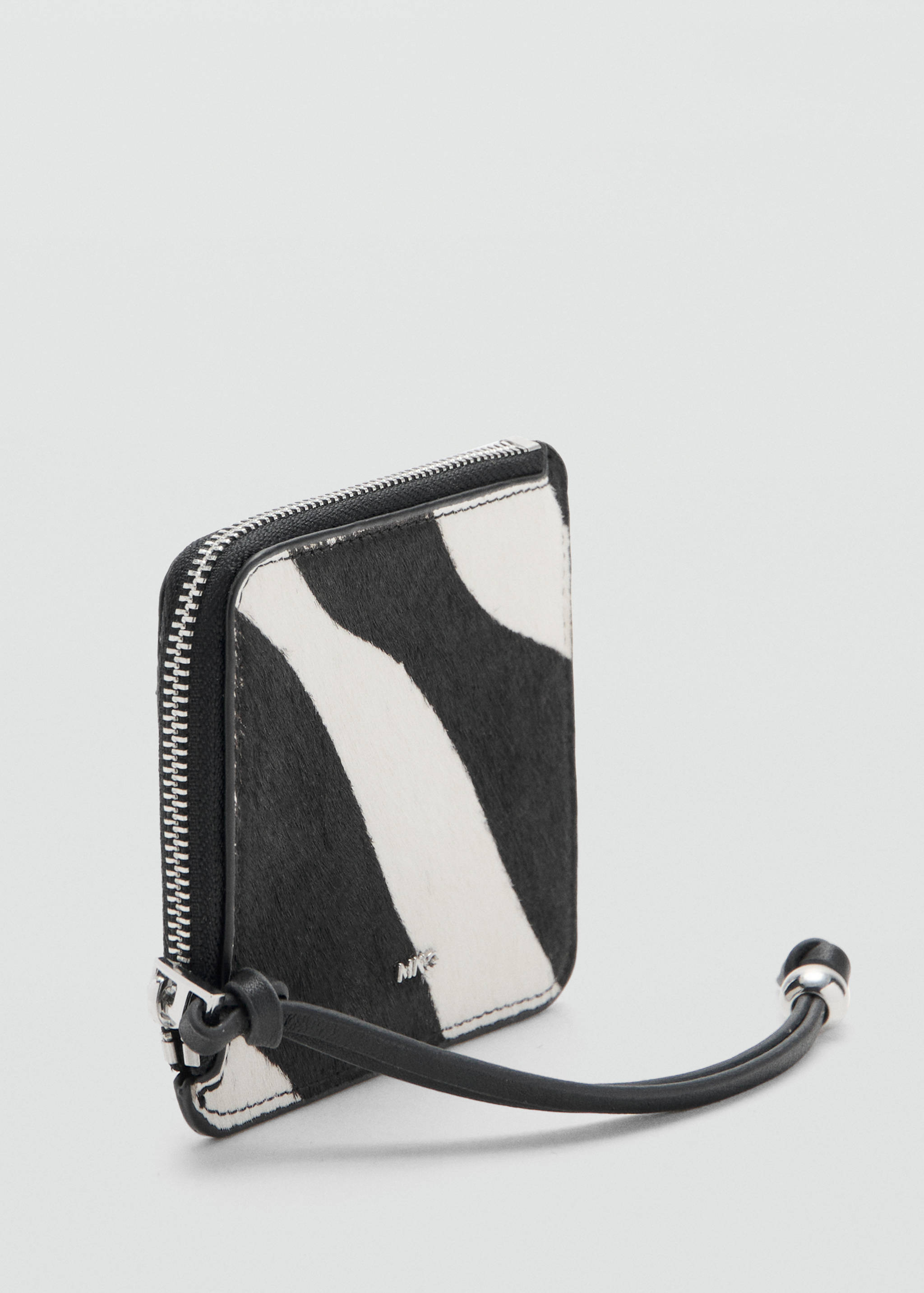 Zebra hair leather purse - Medium plane