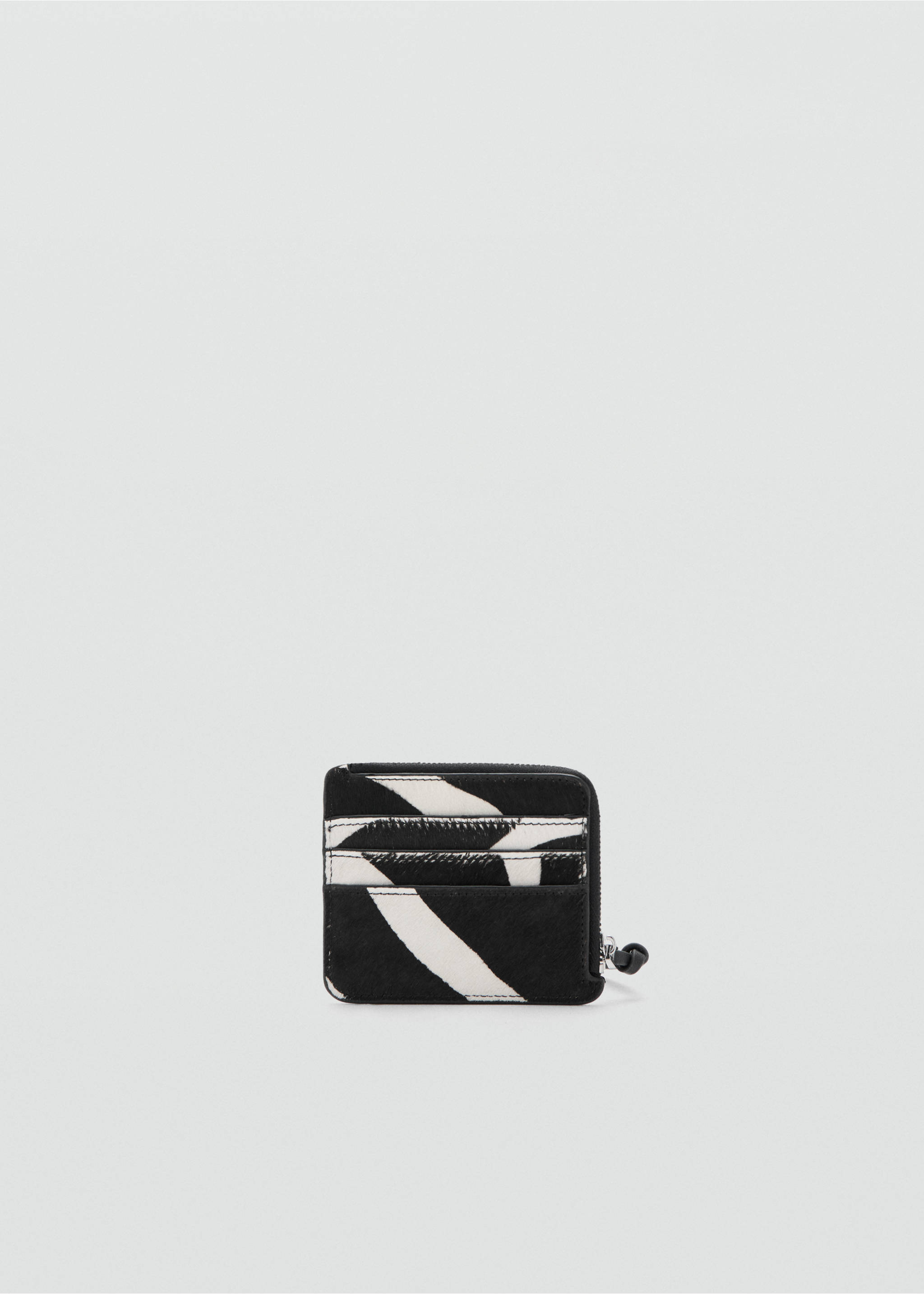 Zebra hair leather purse - Details of the article 1, Black. Ref: 27093311-00.