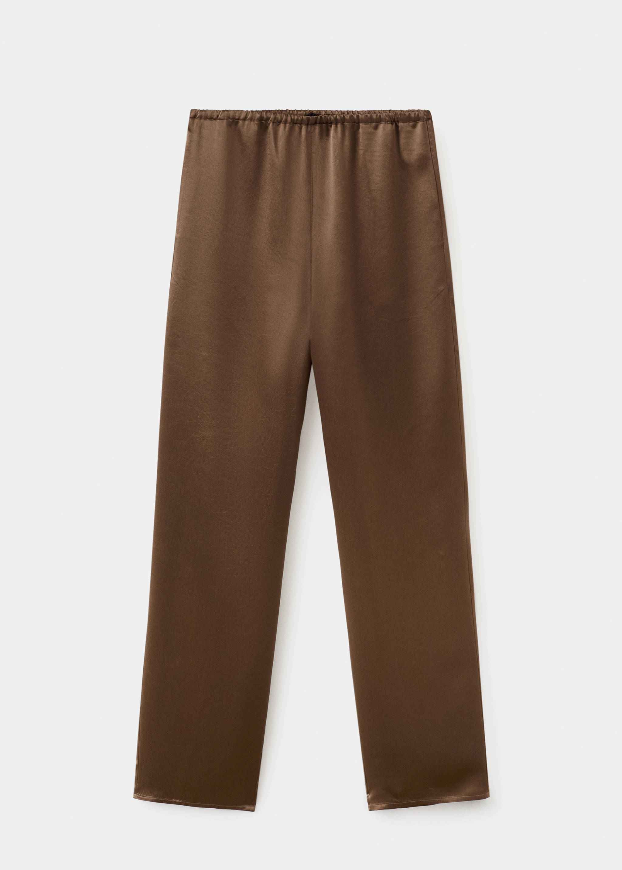 Satin trousers with elastic waist - Article without model
