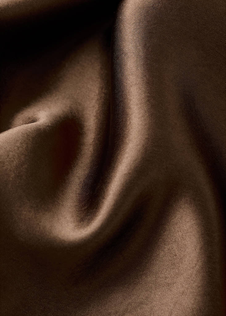 Satin trousers with elastic waist — Brown