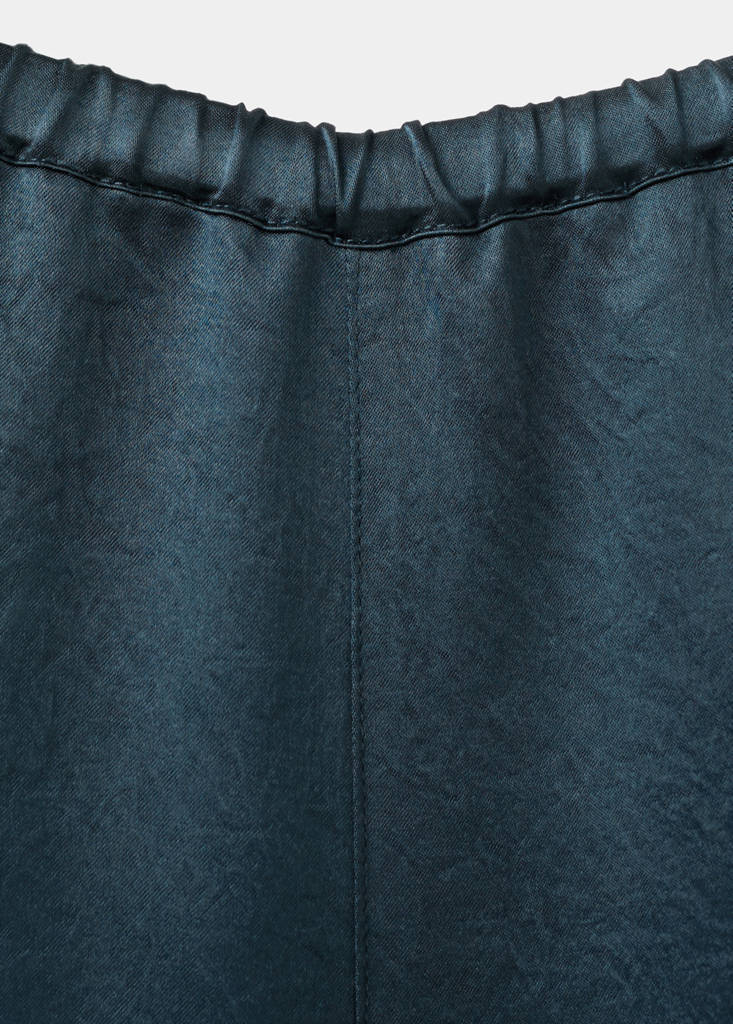 Satin trousers with elastic waist — Blue