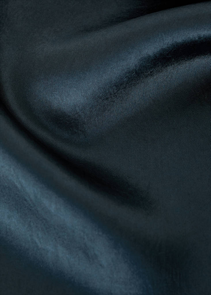 Satin trousers with elastic waist — Blue