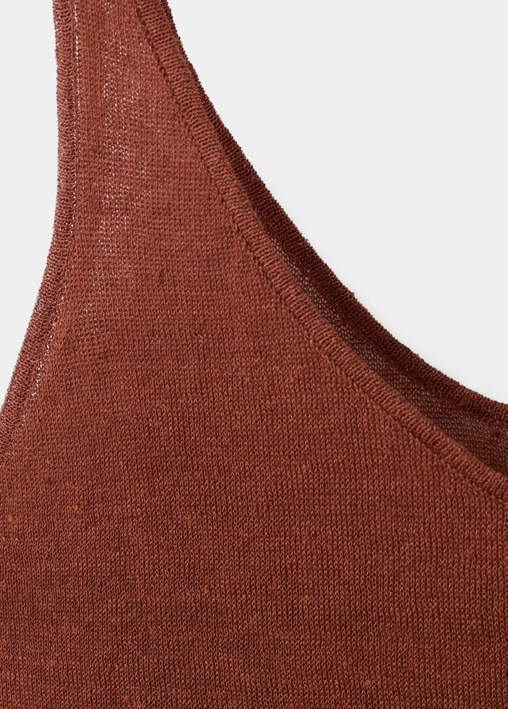 Stricktop aus Leinen — Orange